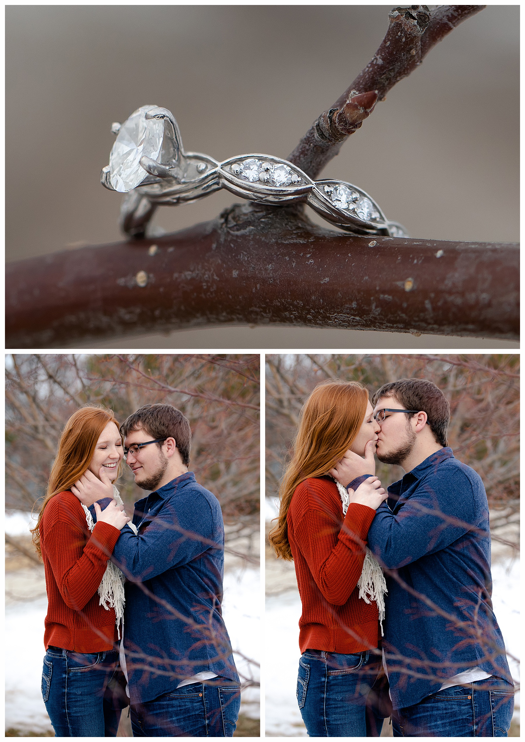 North Dakota winter engagement pictures in Bismarck