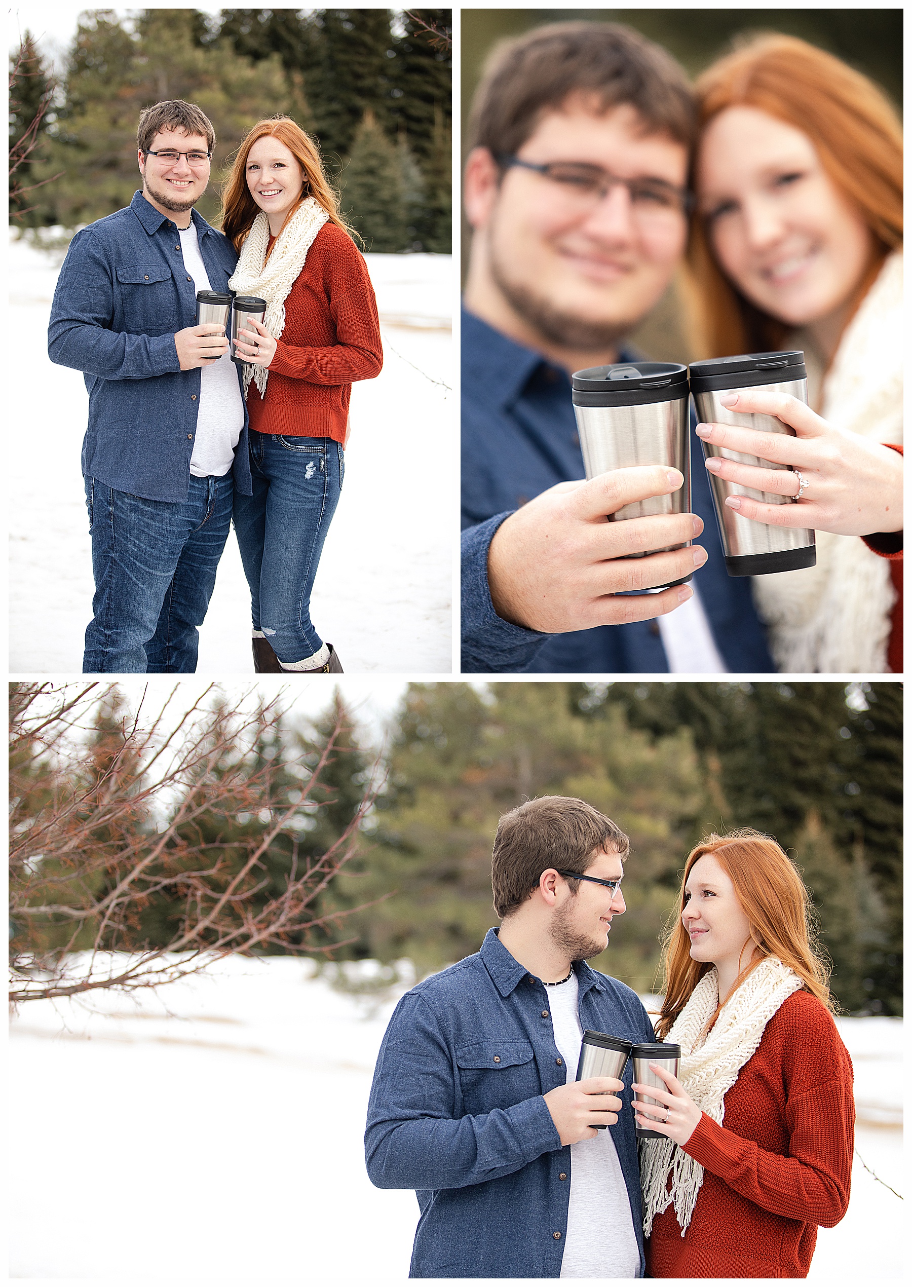 North Dakota winter engagement pictures in Bismarck