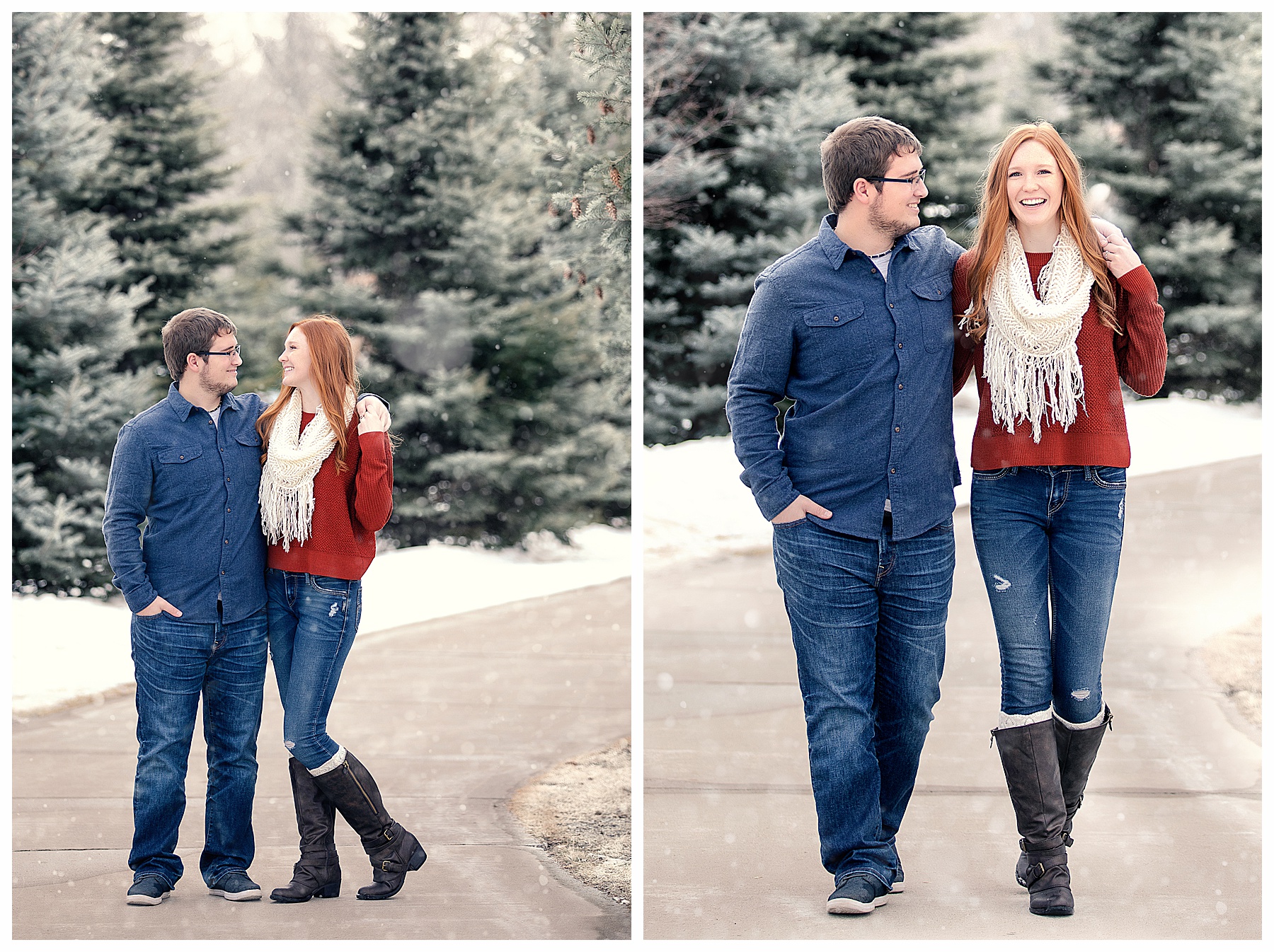 North Dakota winter engagement pictures in Bismarck