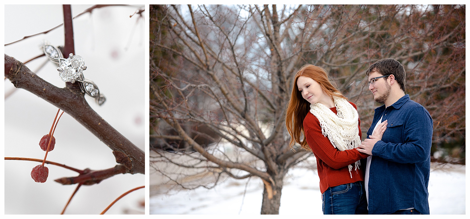 North Dakota winter engagement pictures in Bismarck