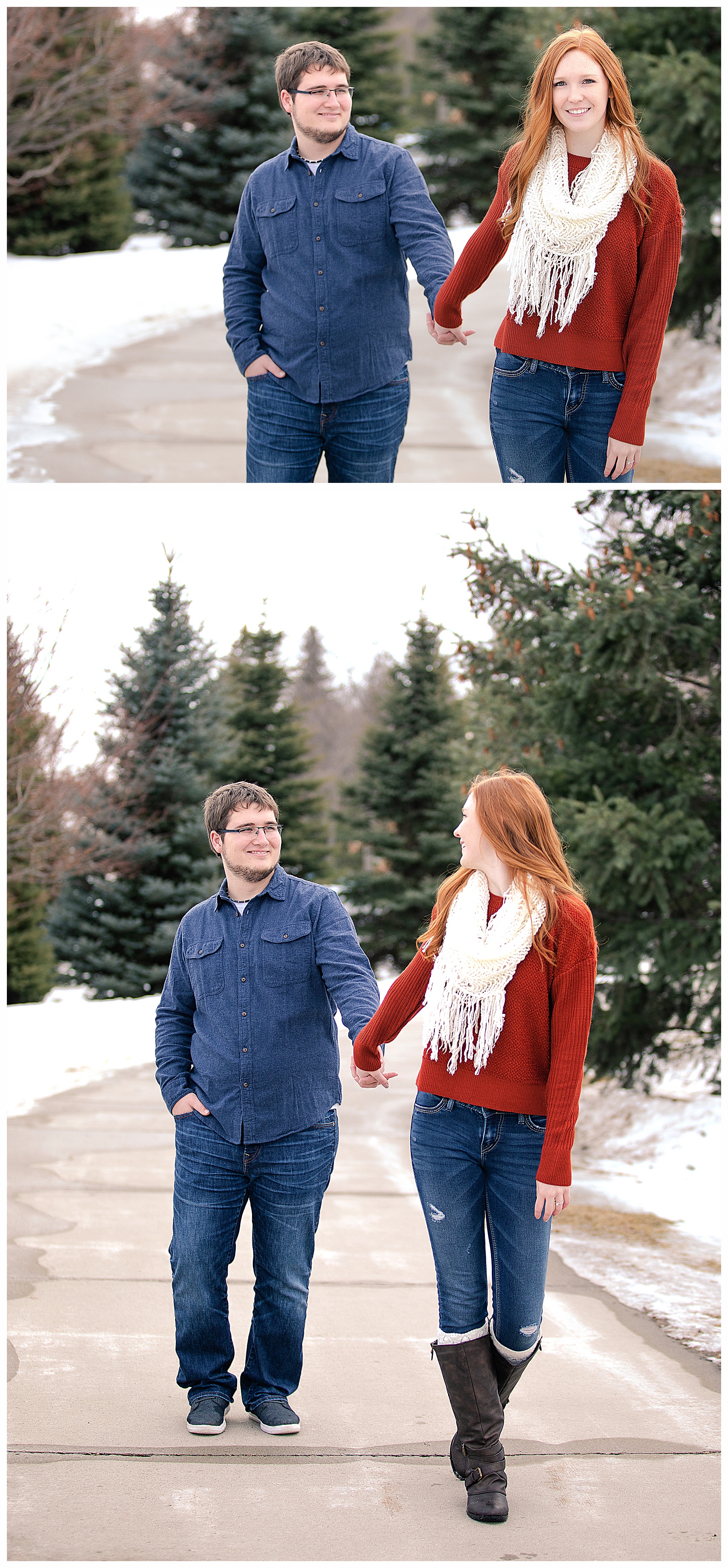 North Dakota winter engagement pictures in Bismarck