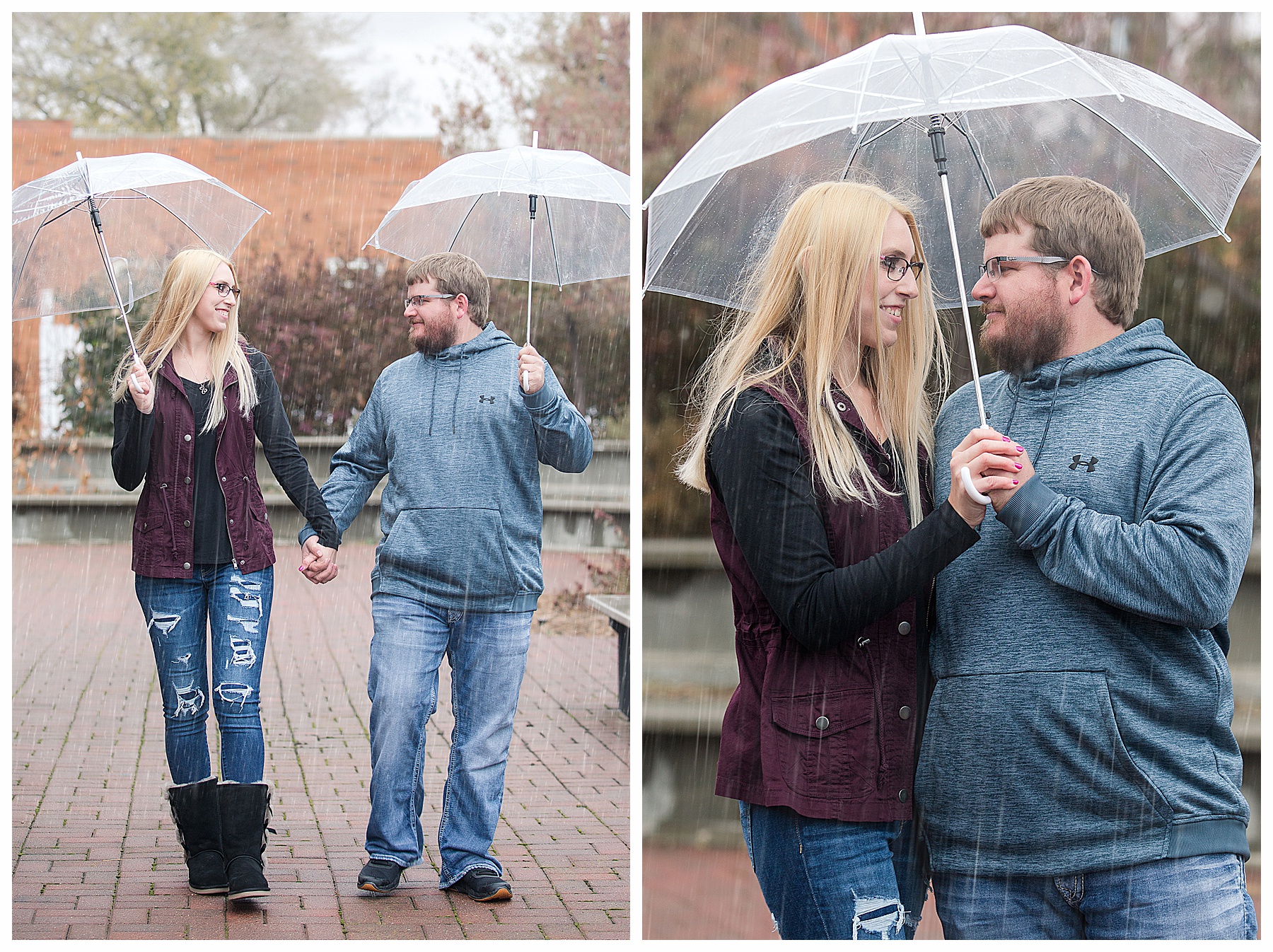 Engagement pictures in the rain