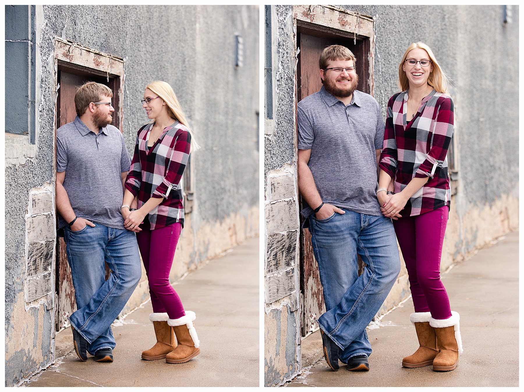 Engagement pictures in an alley