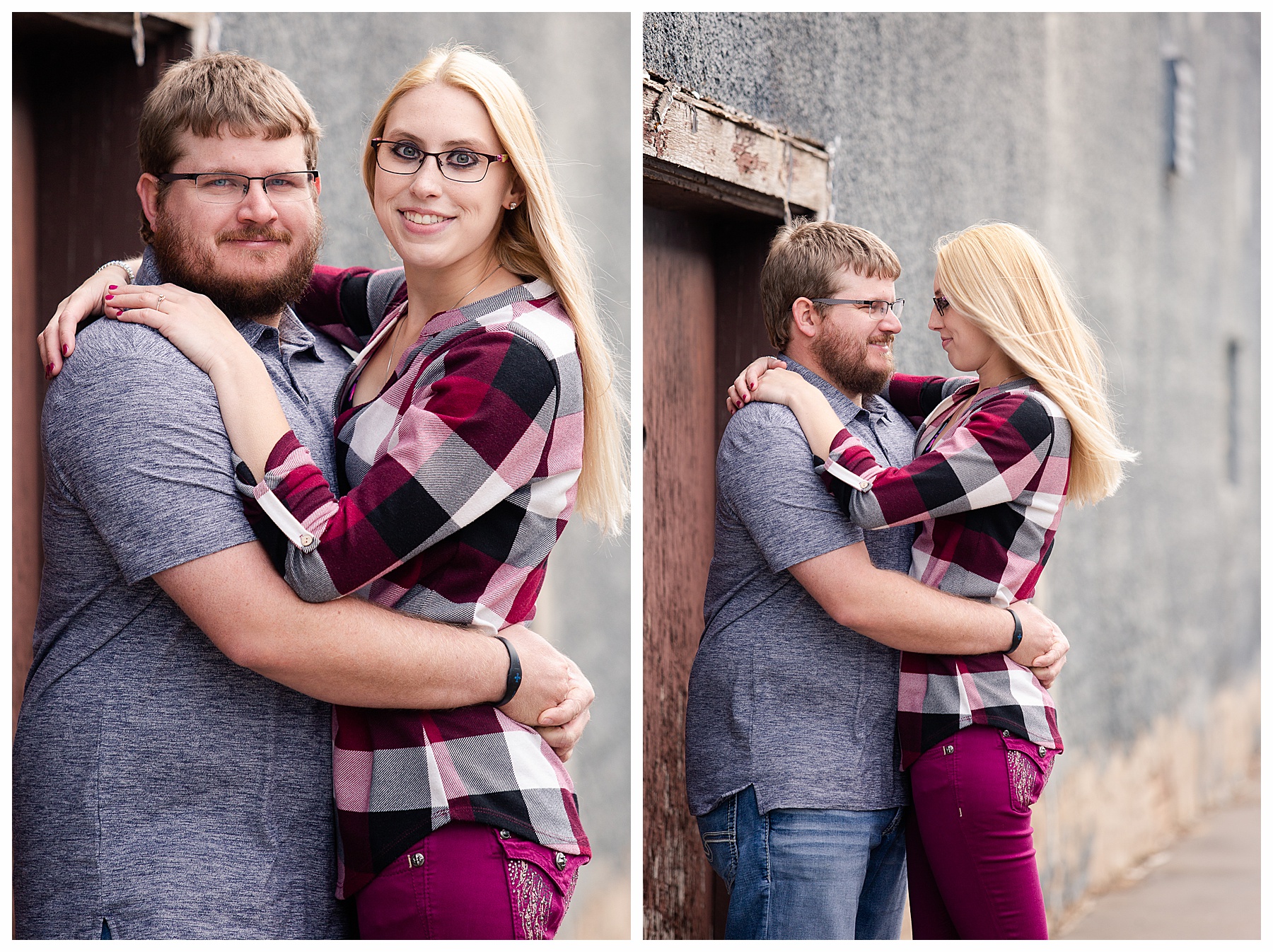 Engagement pictures in an alley