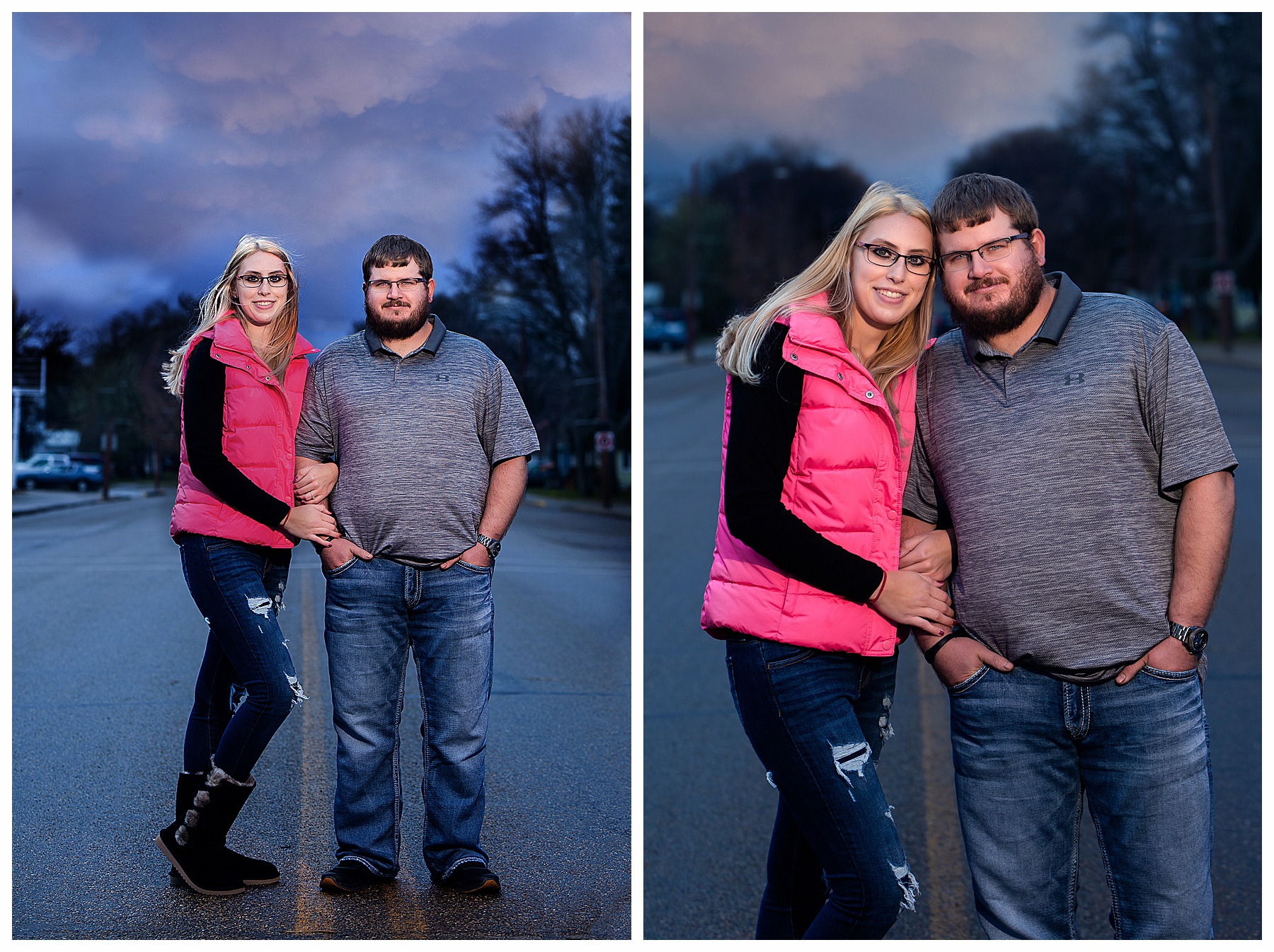 engagement pictures in a storm