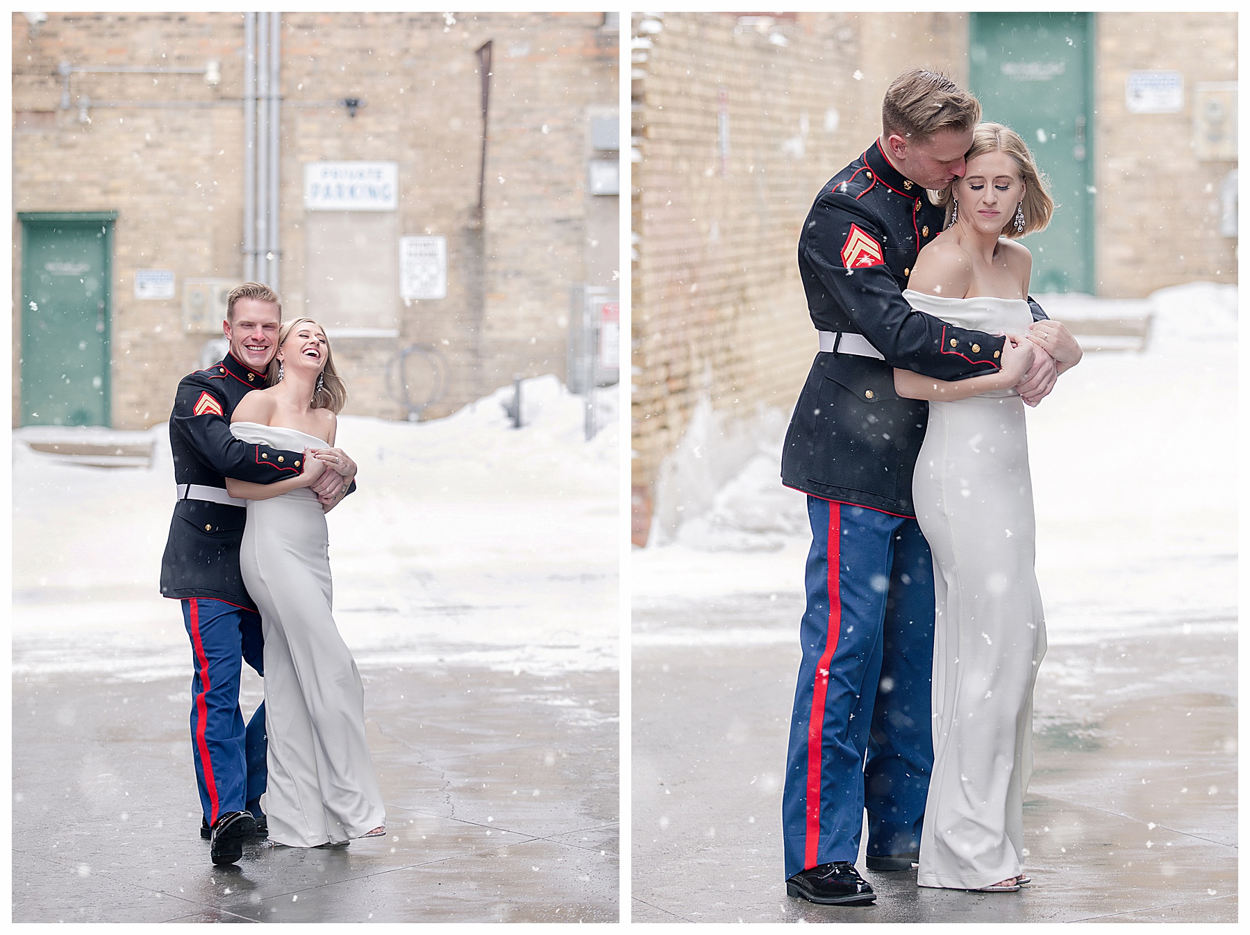 Fargo engagement pictures in Robert’s Alley