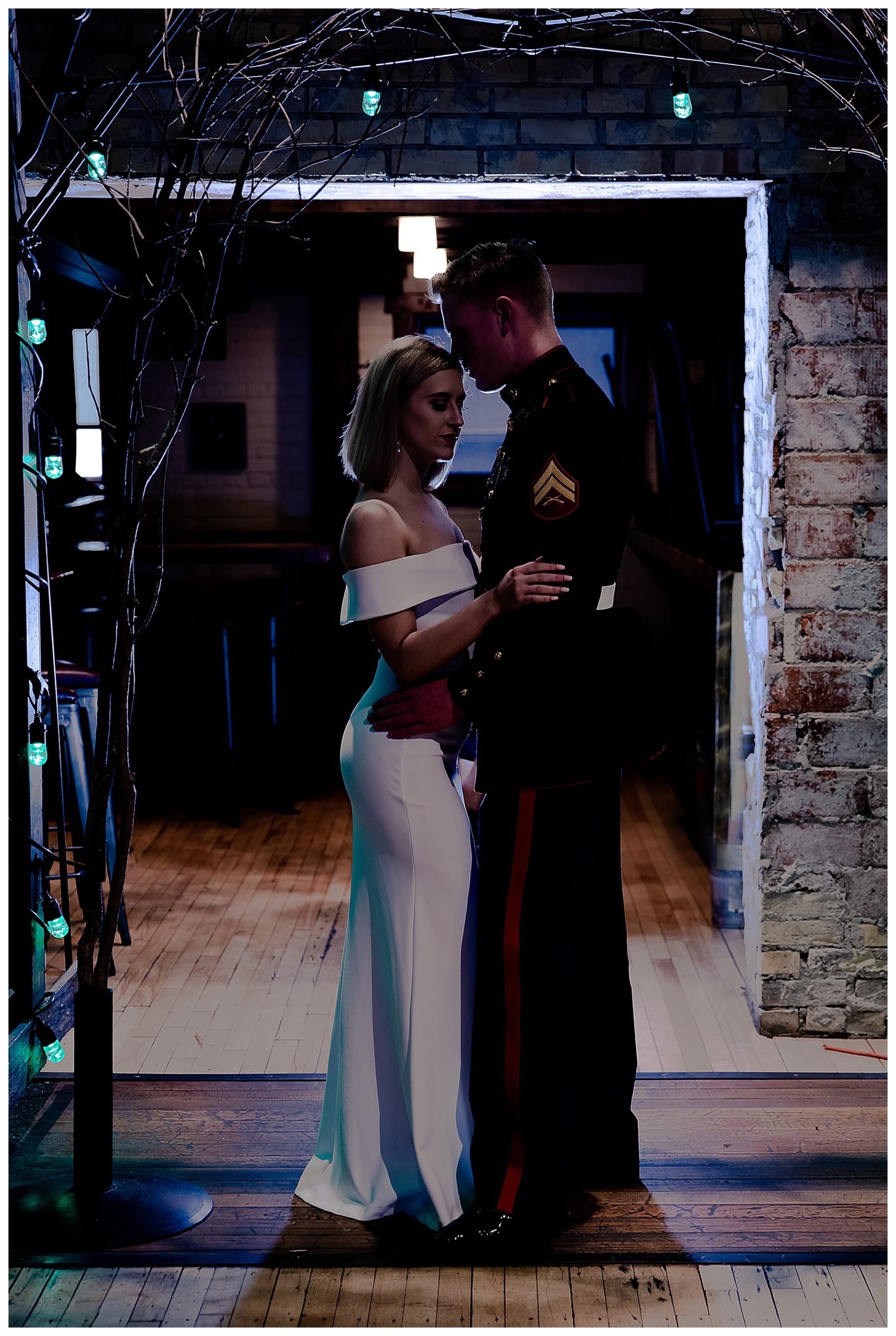 Engagement pictures in formal dress blues