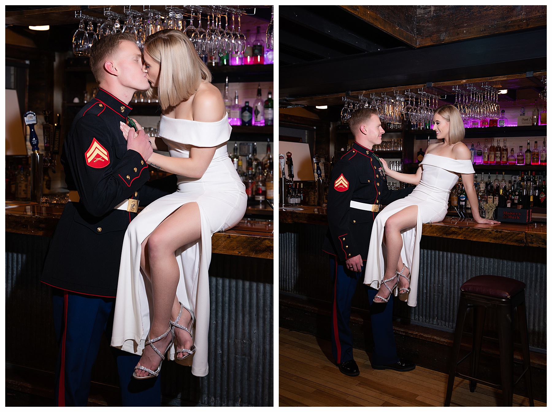 Engagement pictures in uniform