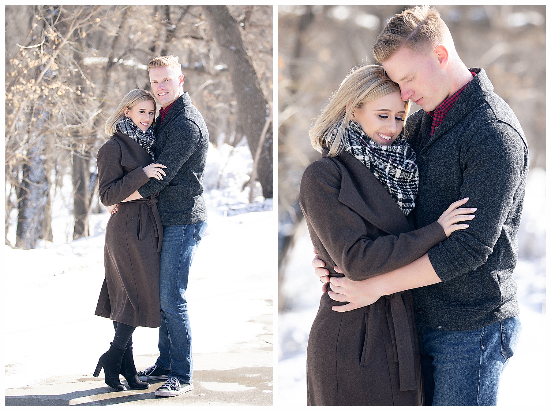 Winter engagement pictures in Fargo ND