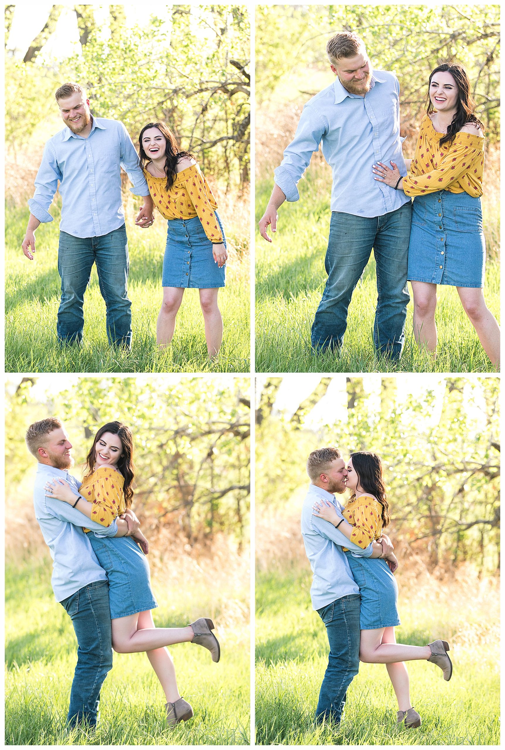 Laughing fun engagement pictures