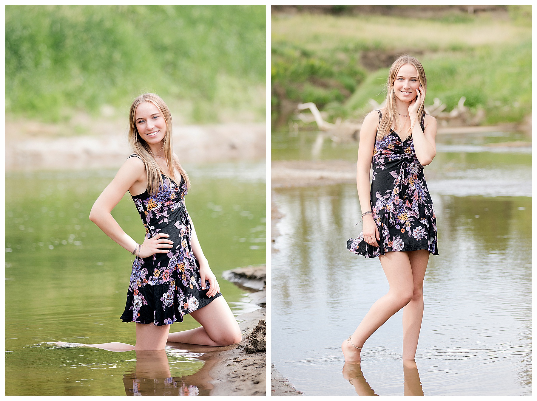 senior pictures by water in North Dakota