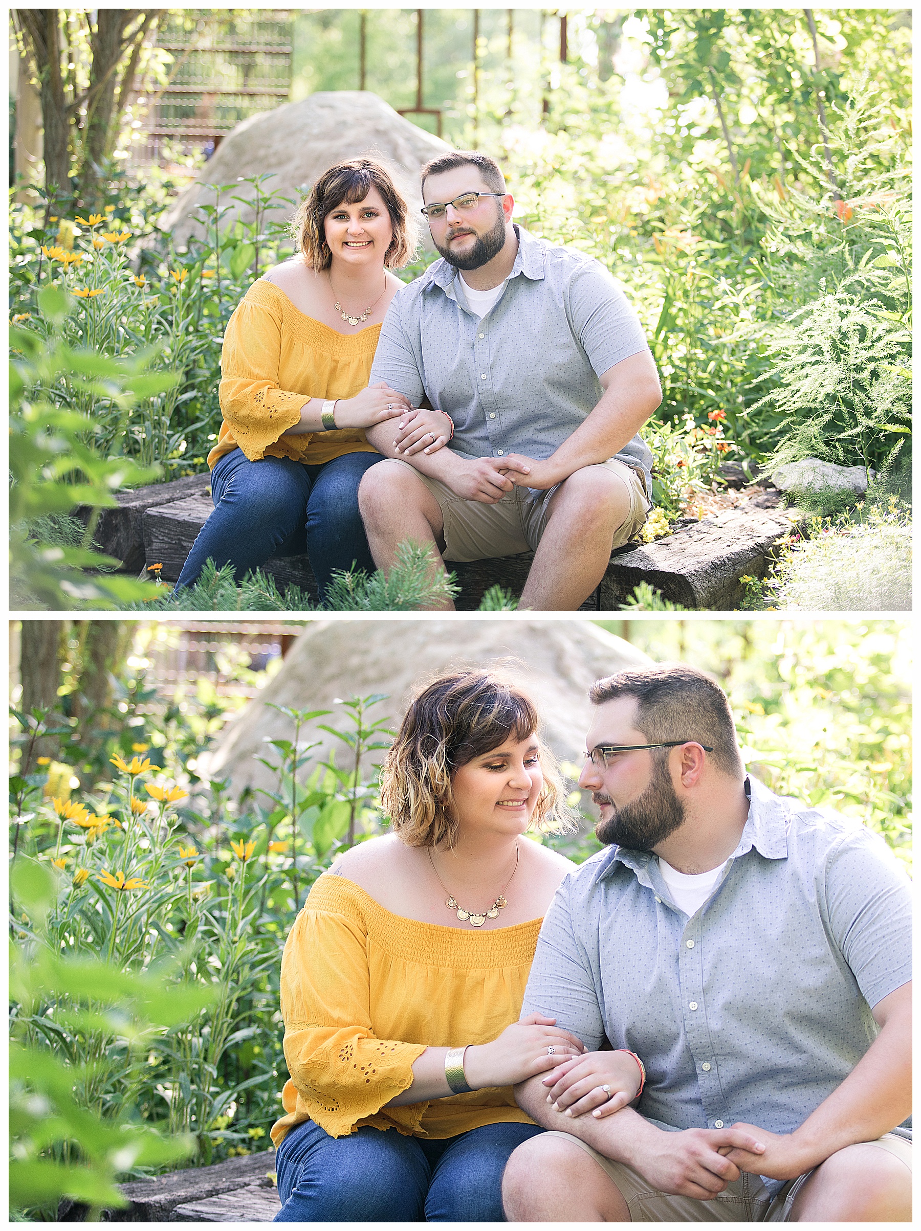 engagement pictures in flower garden
