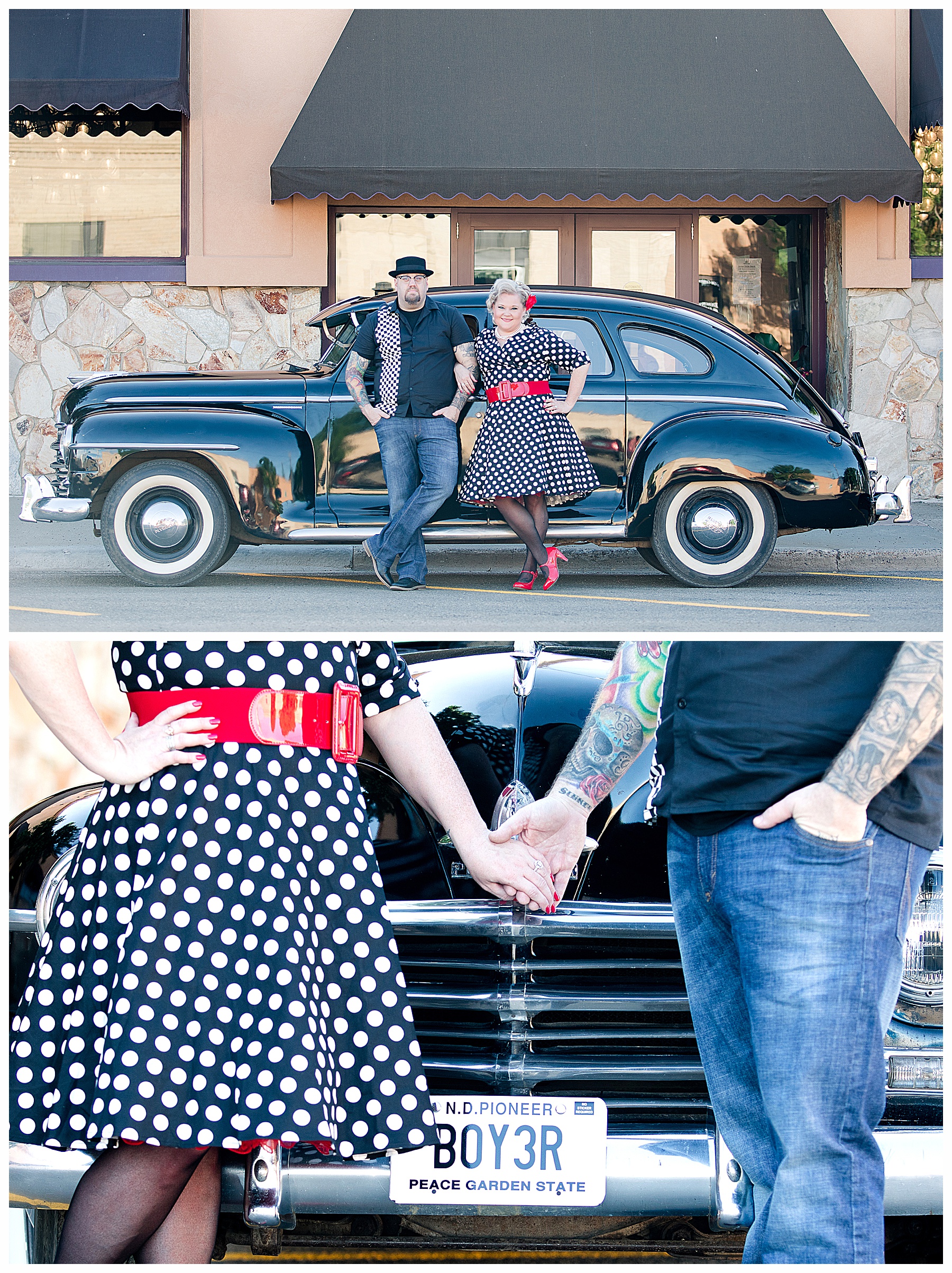 Bonnie and Clyde styled engagement session