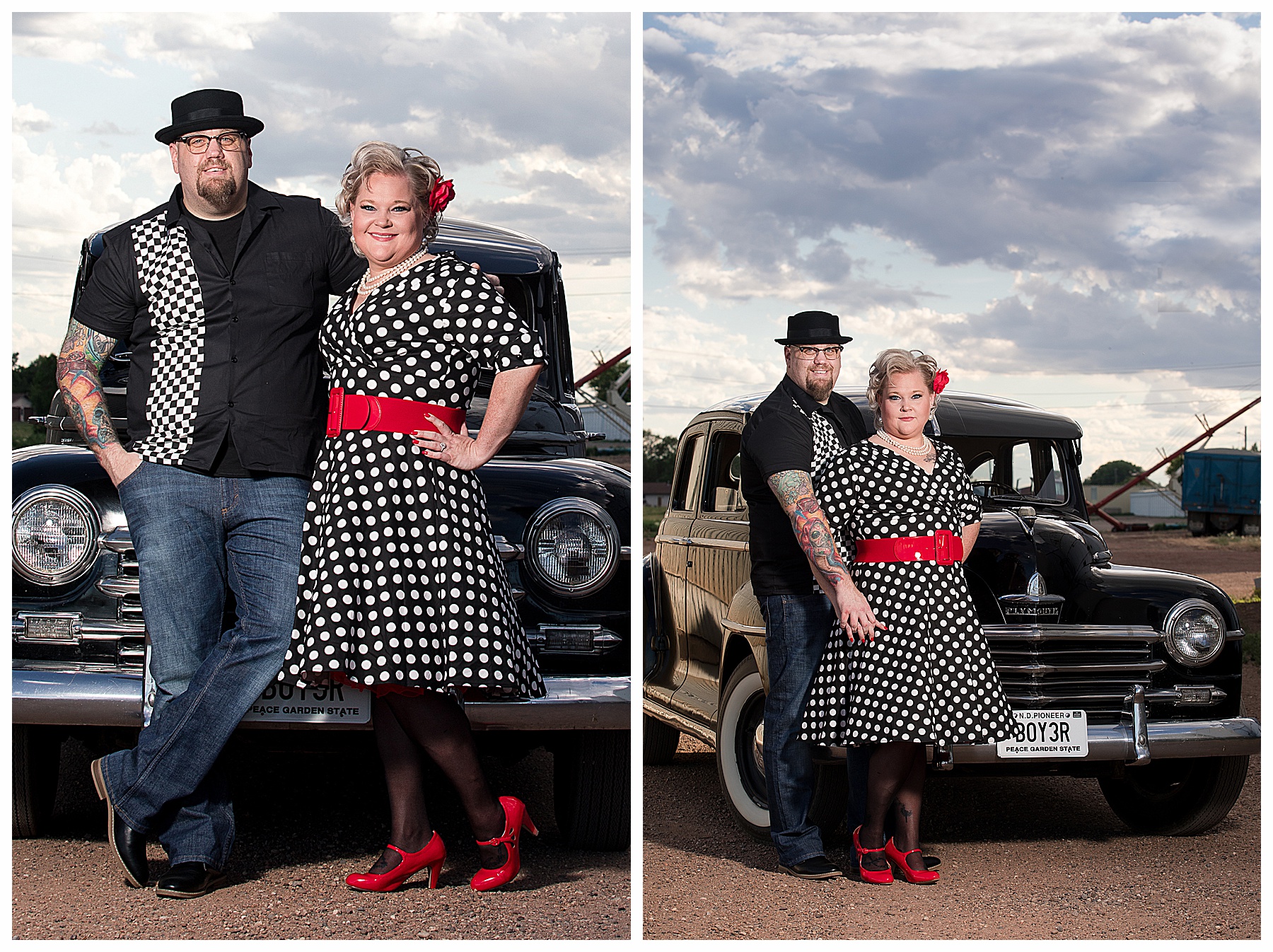 50s style engagement pictures