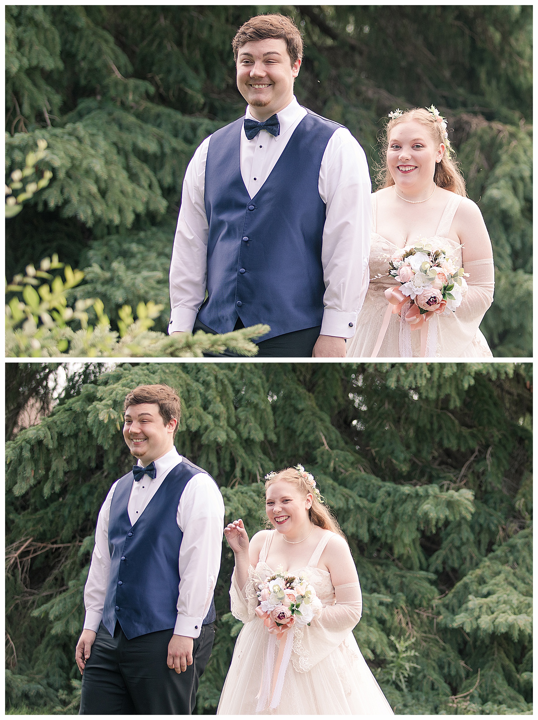 Cutest first look bride and groom