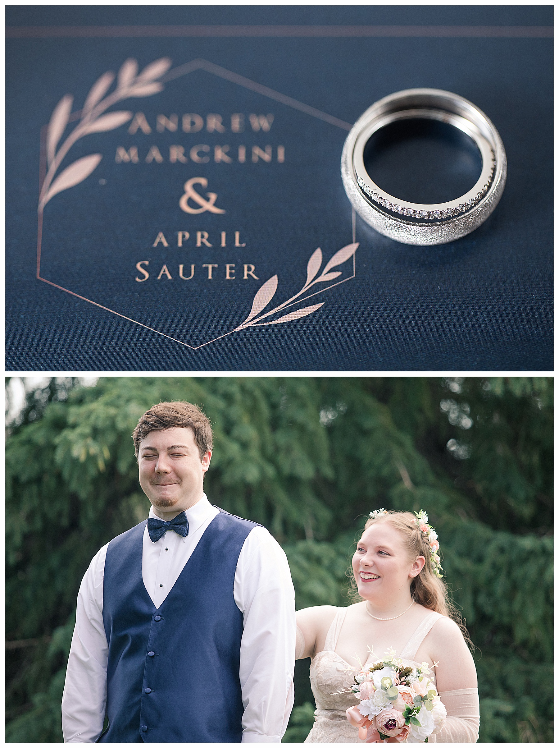 Bride and groom's first look