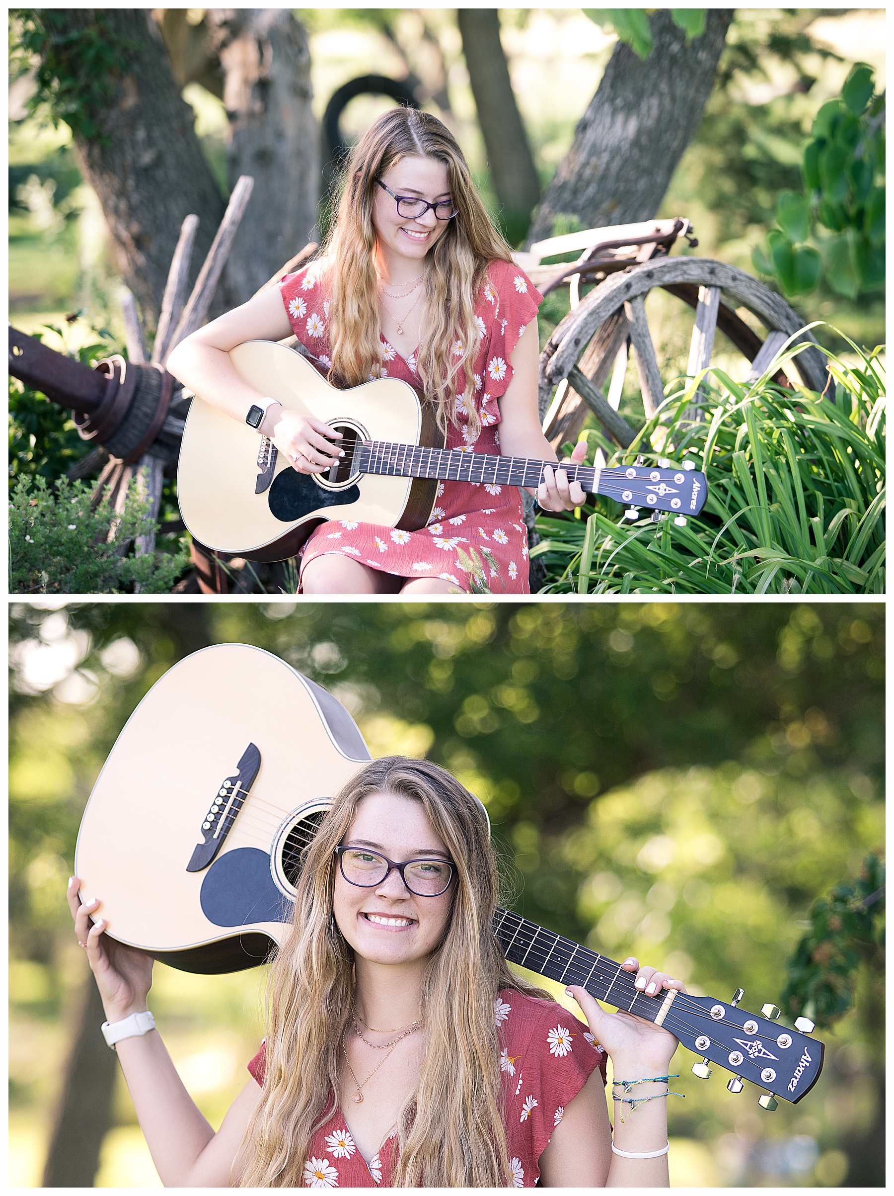 senior girl with guitar