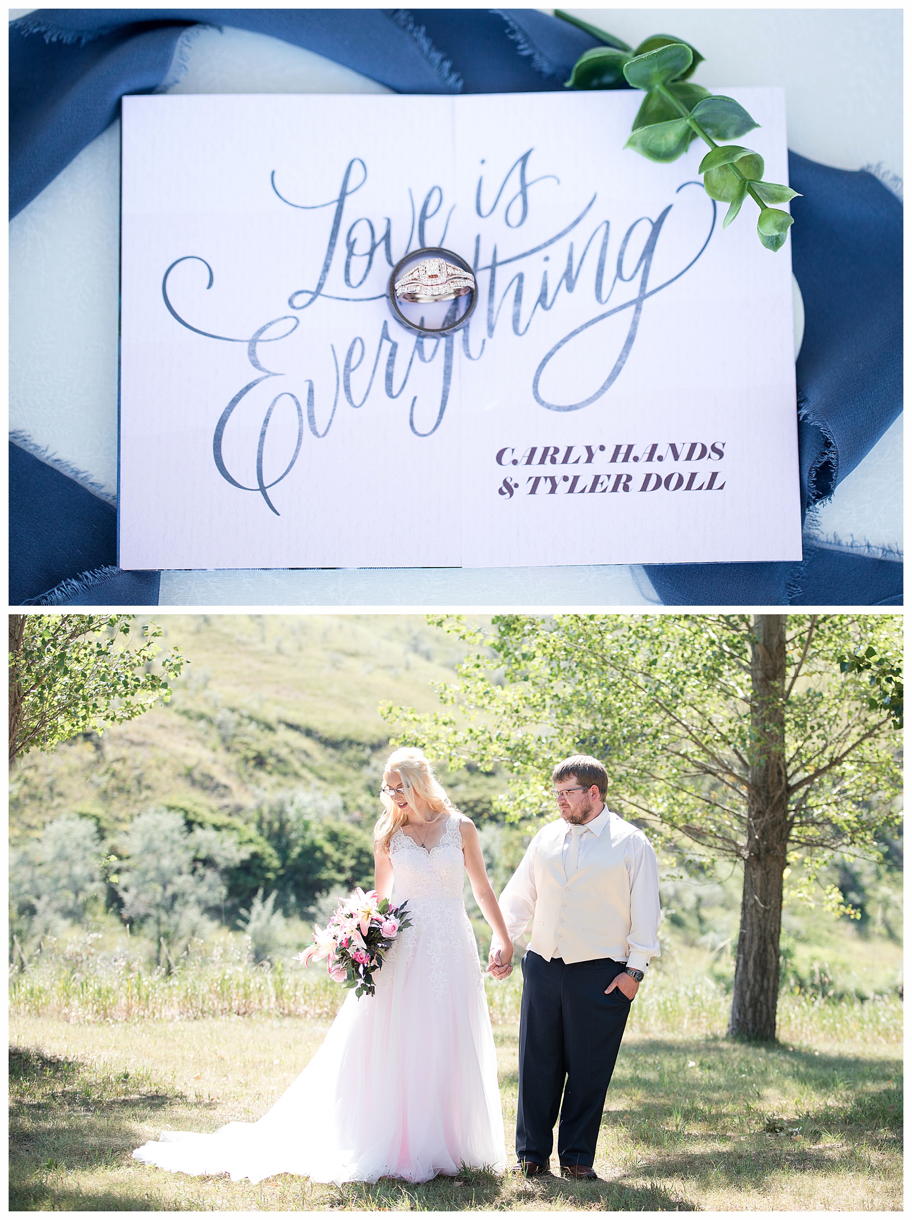 summer wedding photo at Lake Tschida North Dakota