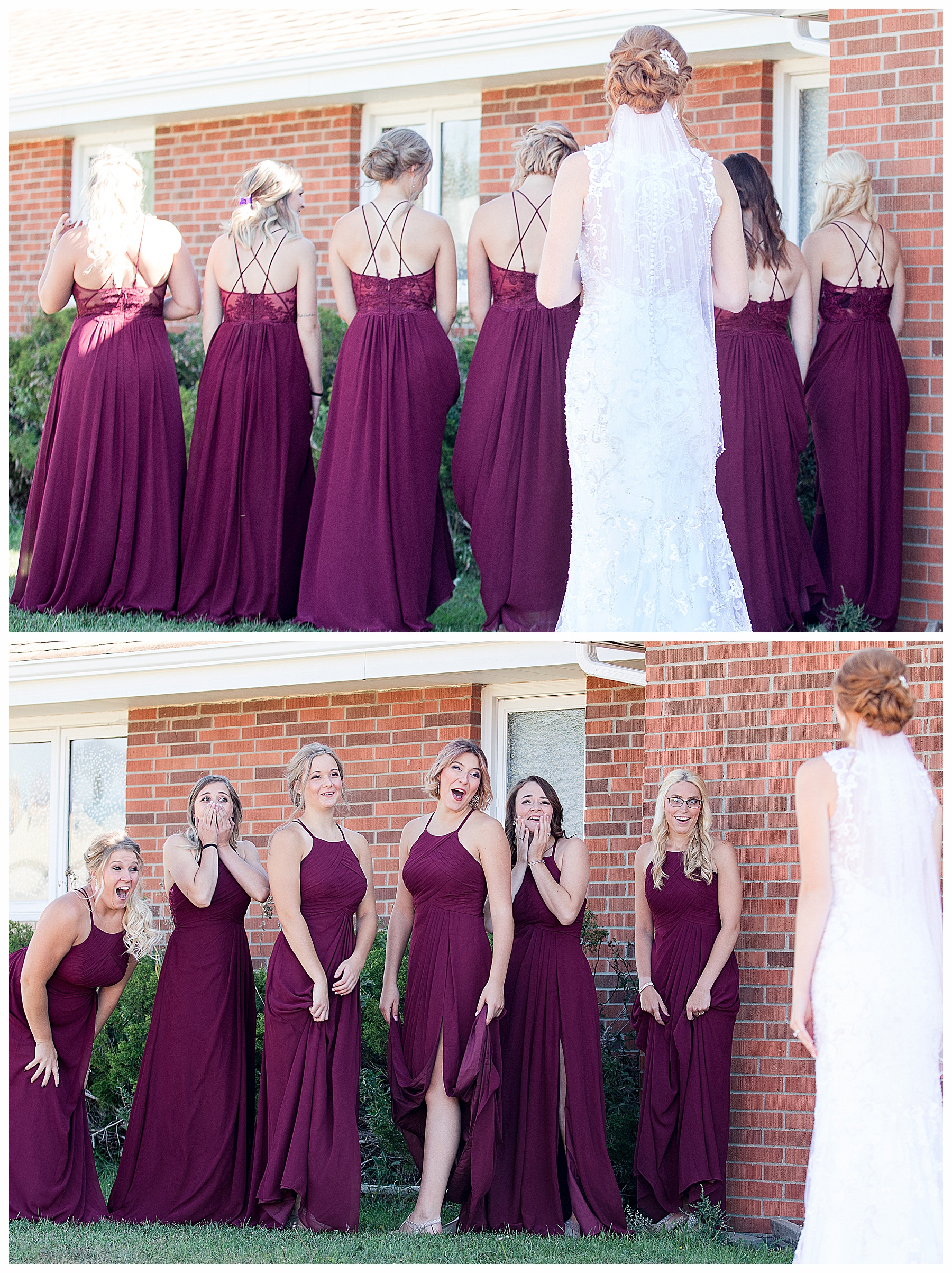 bridesmaids wedding gown reveal