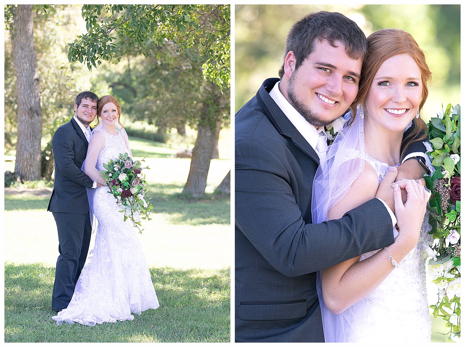 redhead bride and groom