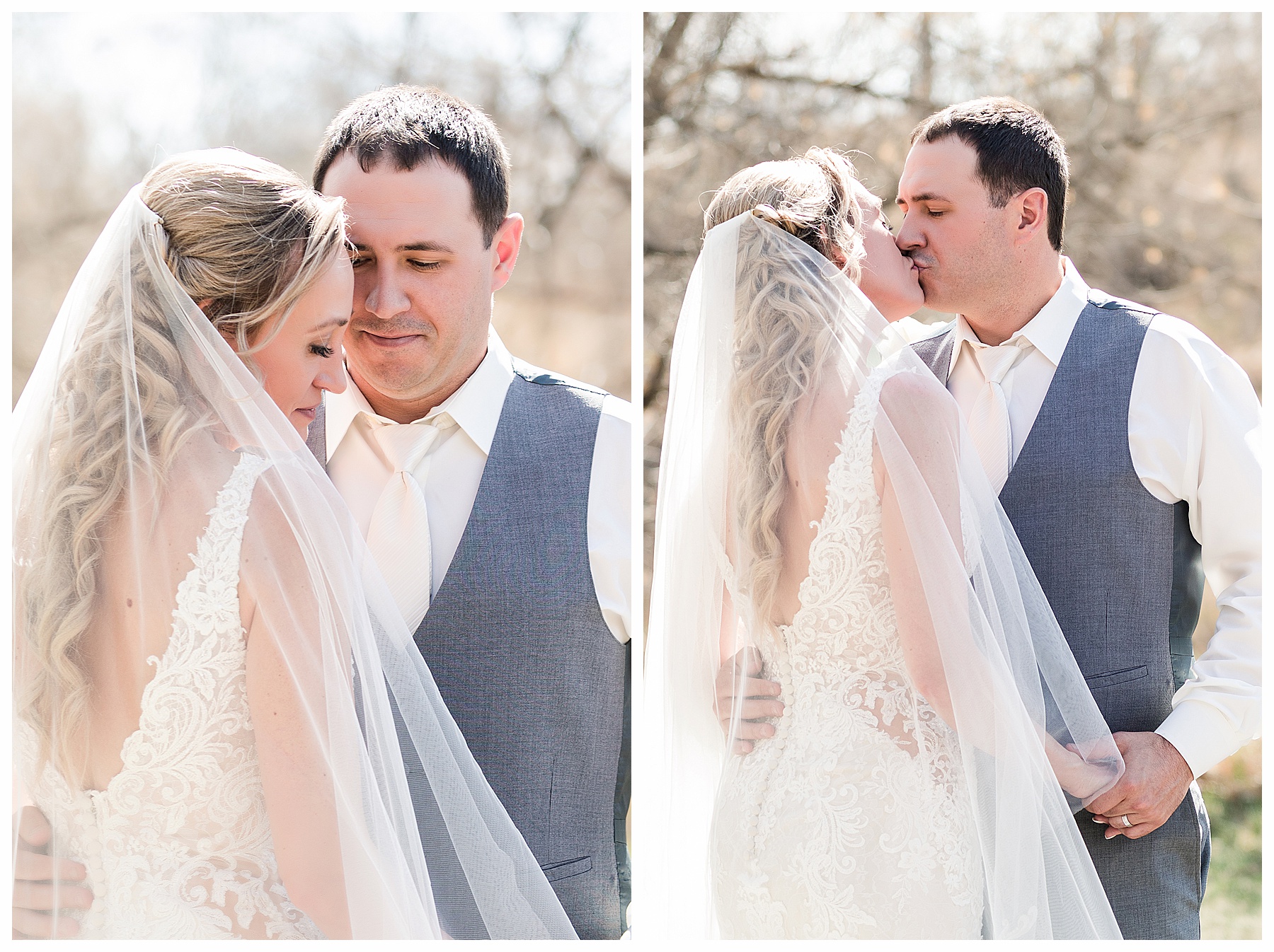 neutral color wedding in may in Bismarck