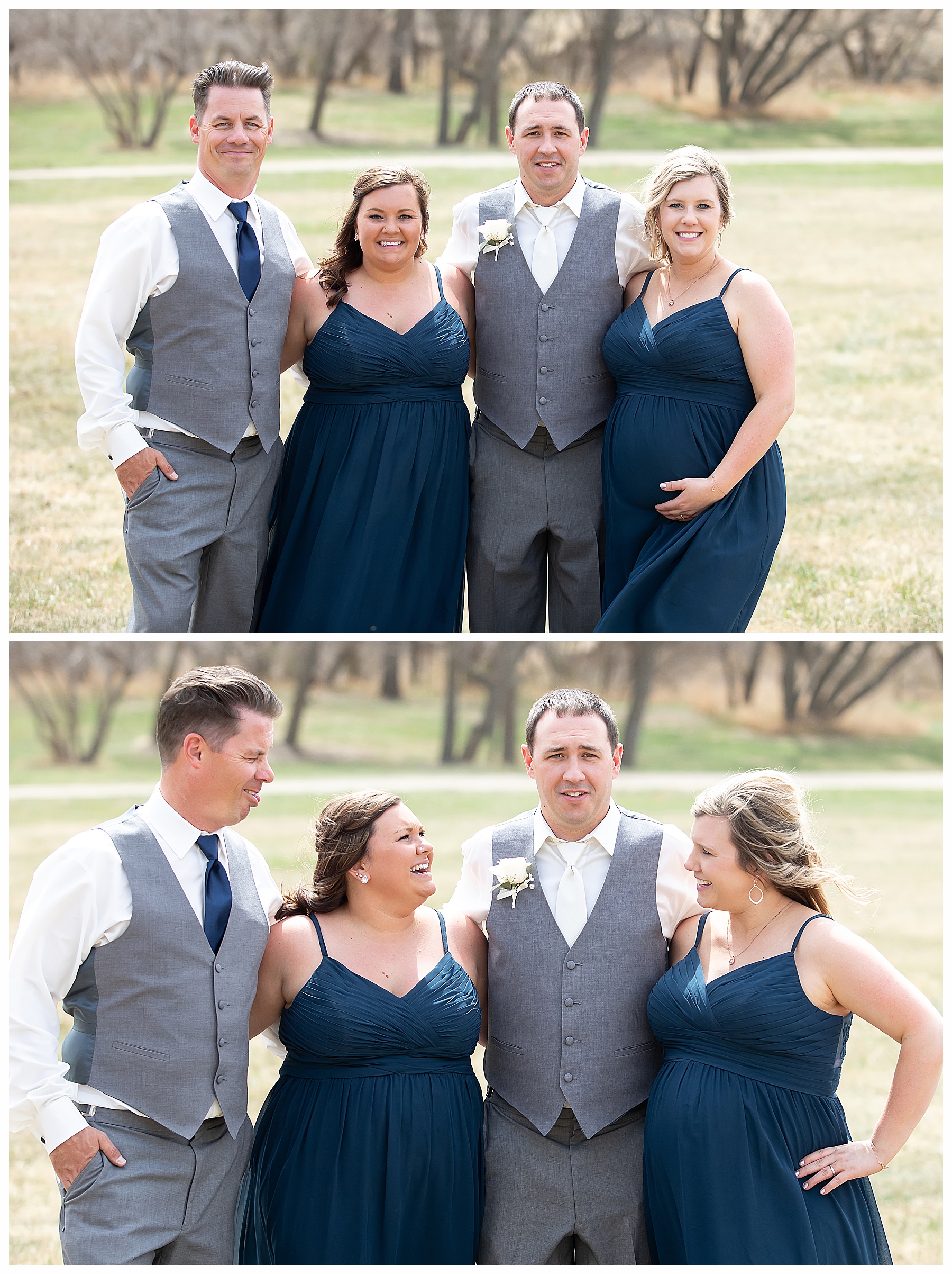 groom with siblings goofing off