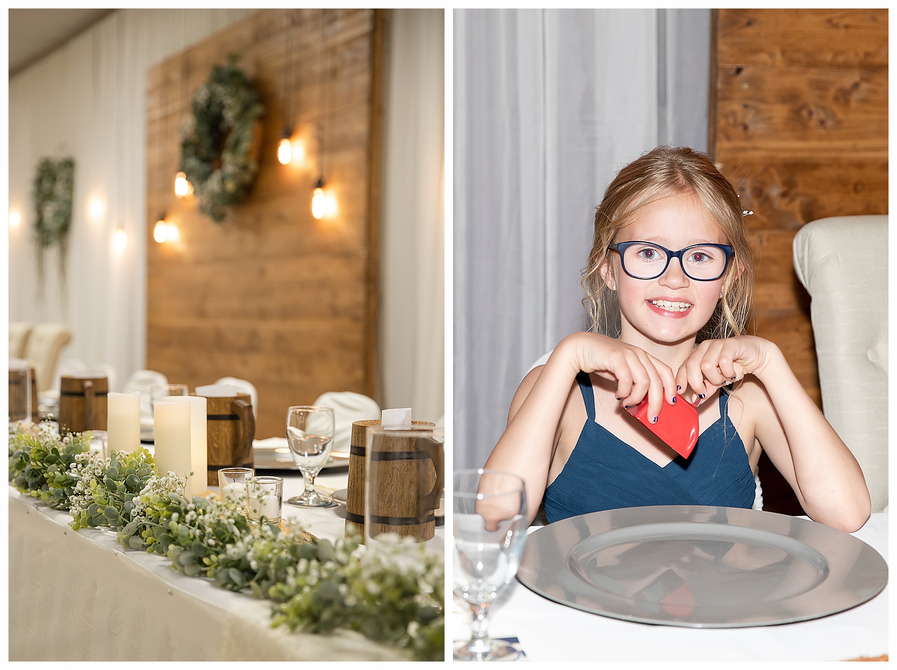 brides daughter at head table