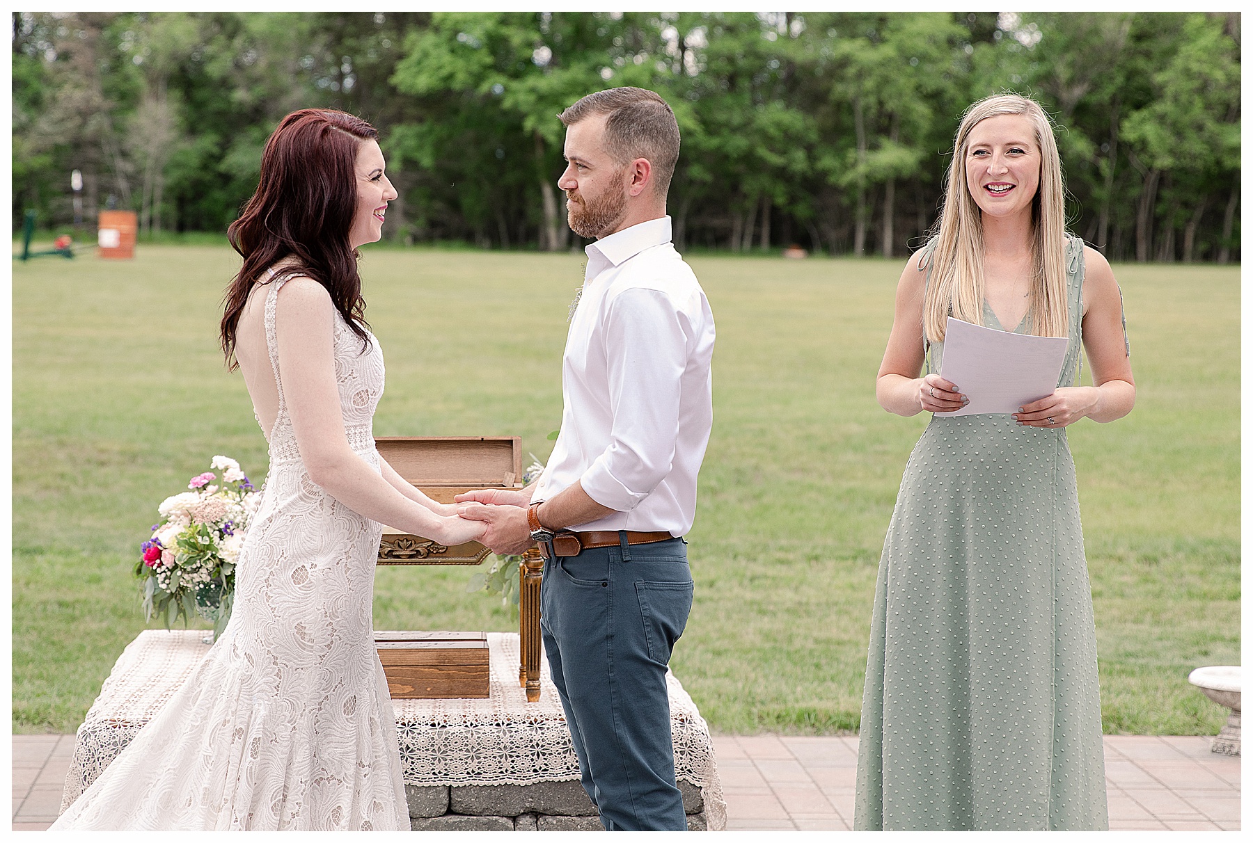 best friend officiates wedding ceremony