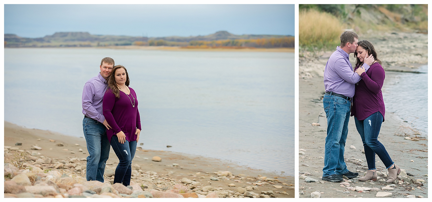 Engagement pictures by the Missouri River