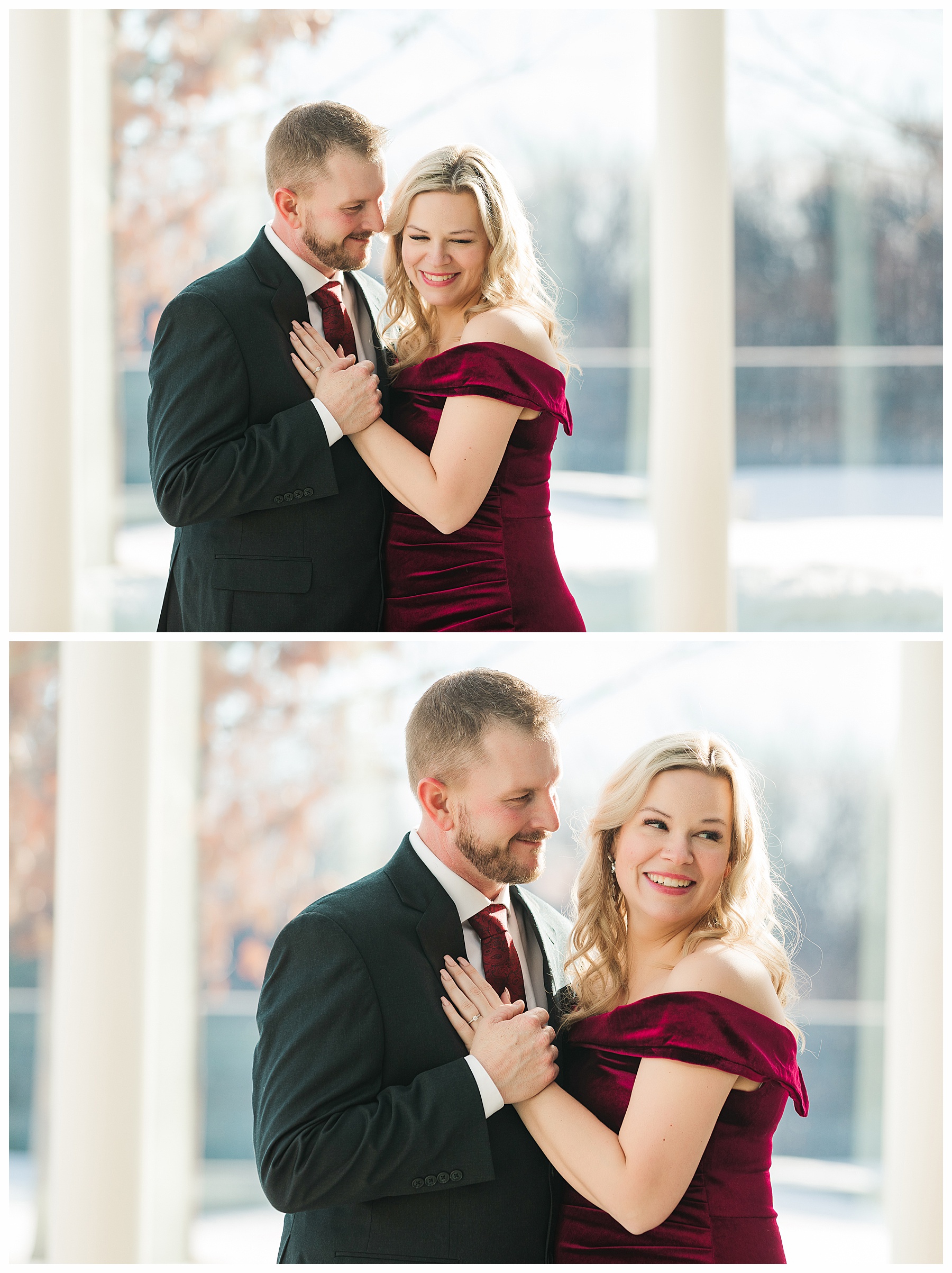 Winter Engagement pictures at Bismarck Heritage Center