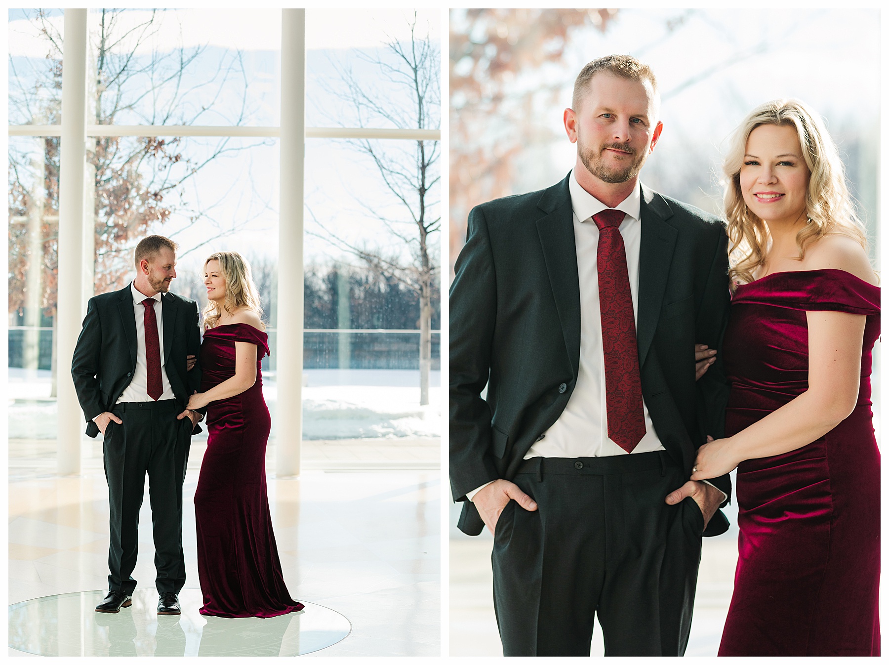 Winter Engagement pictures at Bismarck Heritage Center