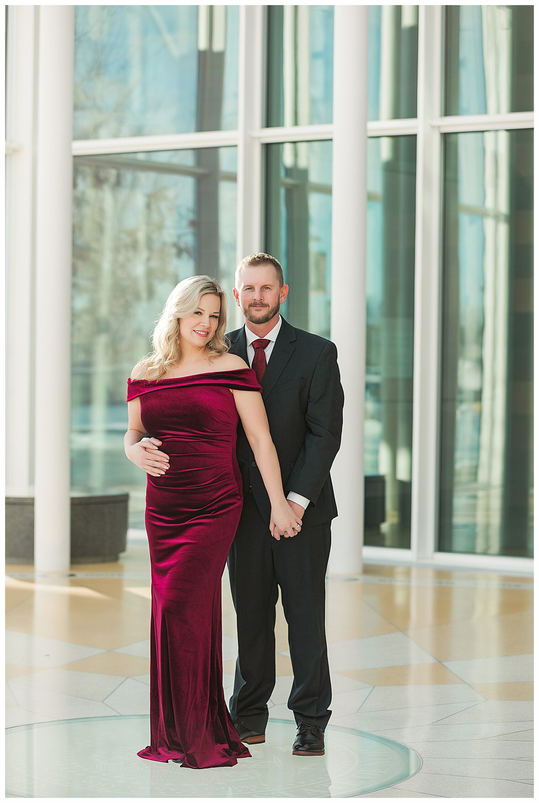 Winter Engagement pictures at Bismarck Heritage Center