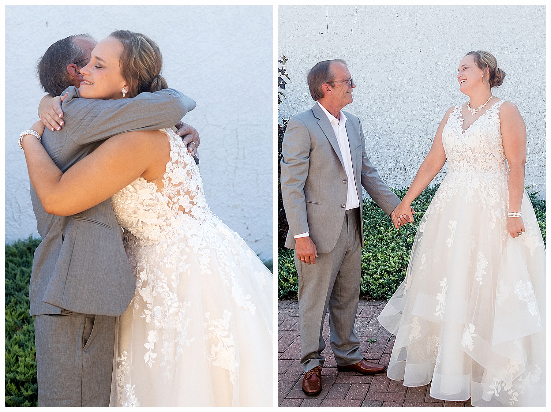 father daughter bride and father first look