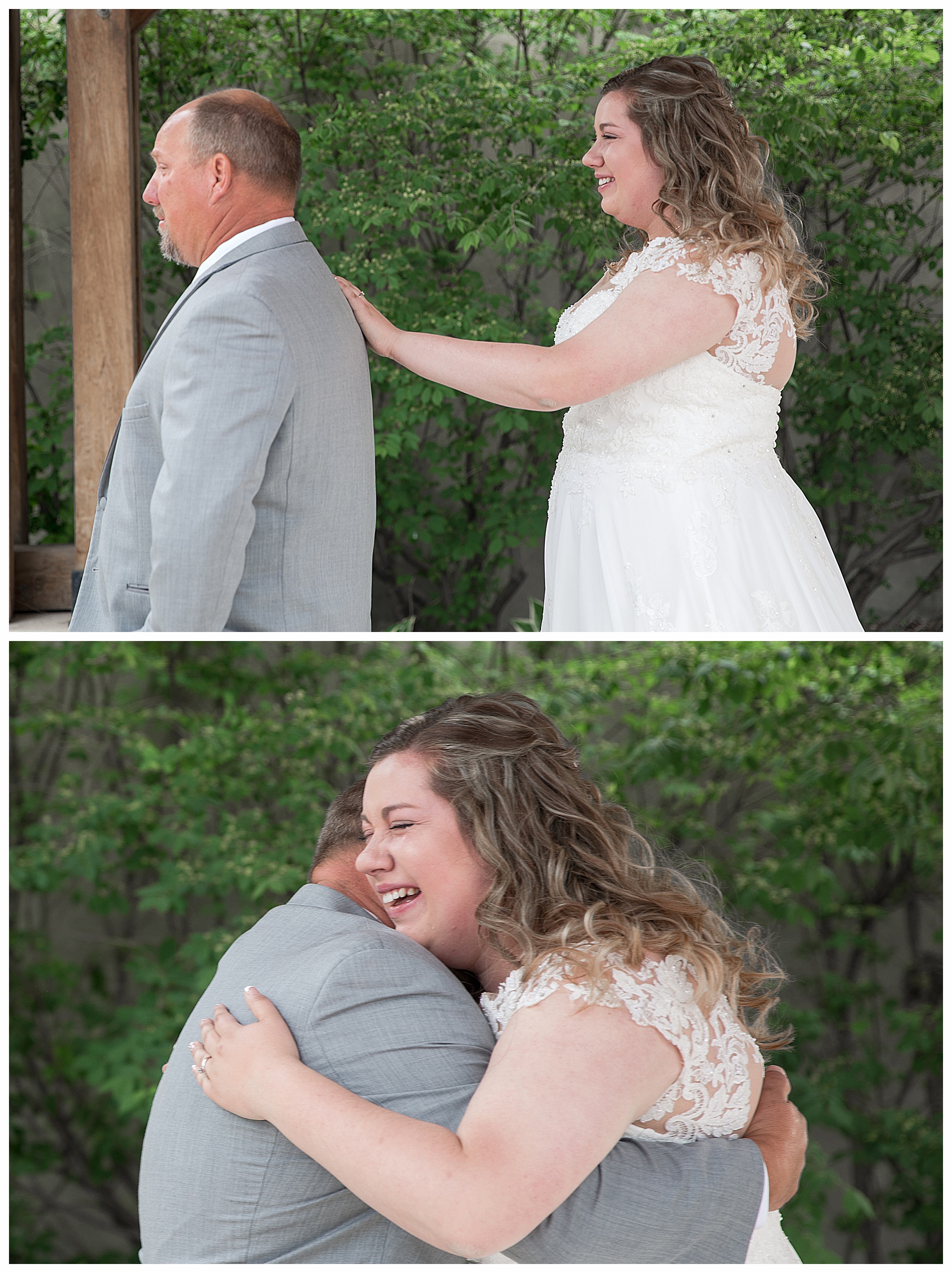 Birde and father of the. bride's first look