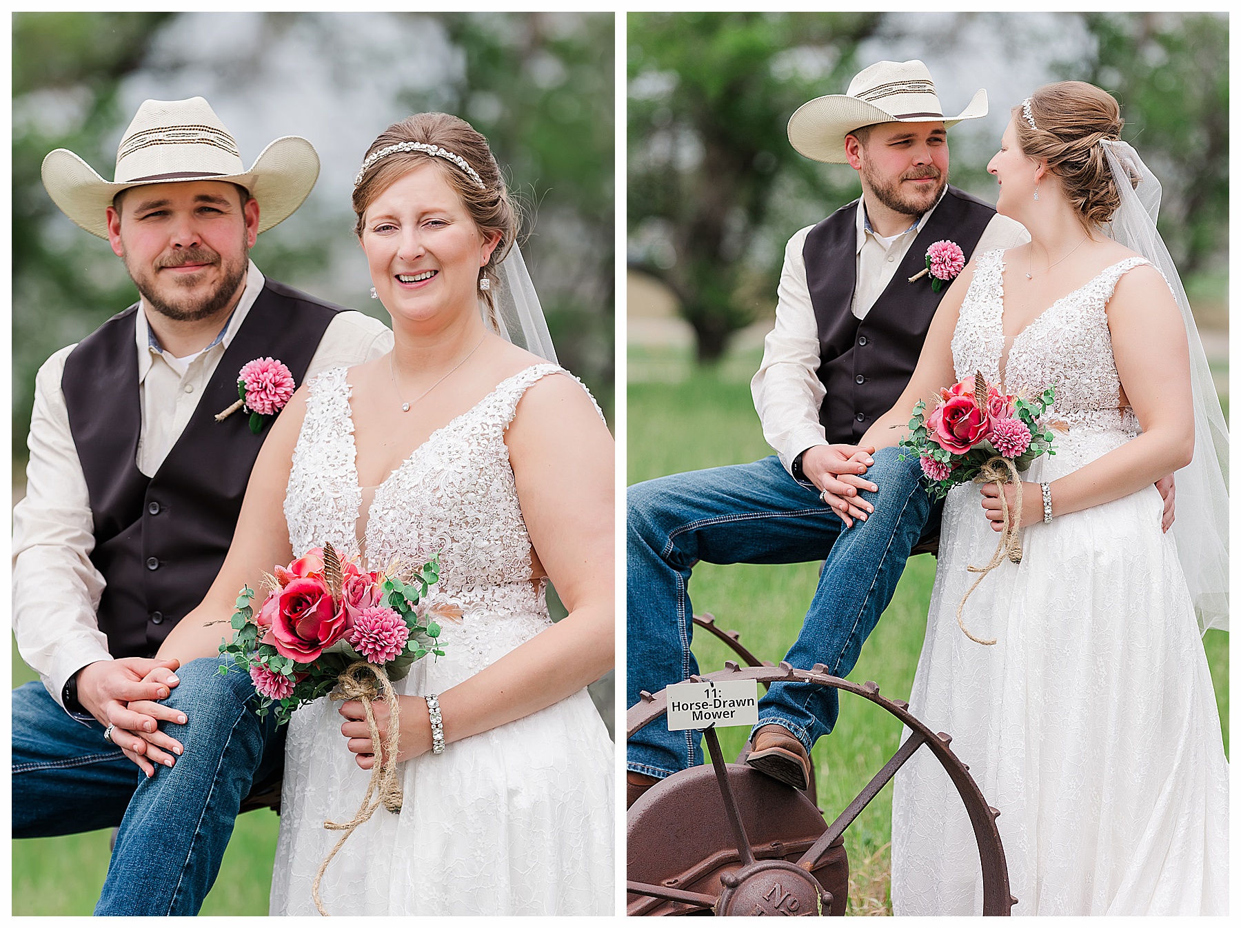 Bride and groom Bismarck country wedding
