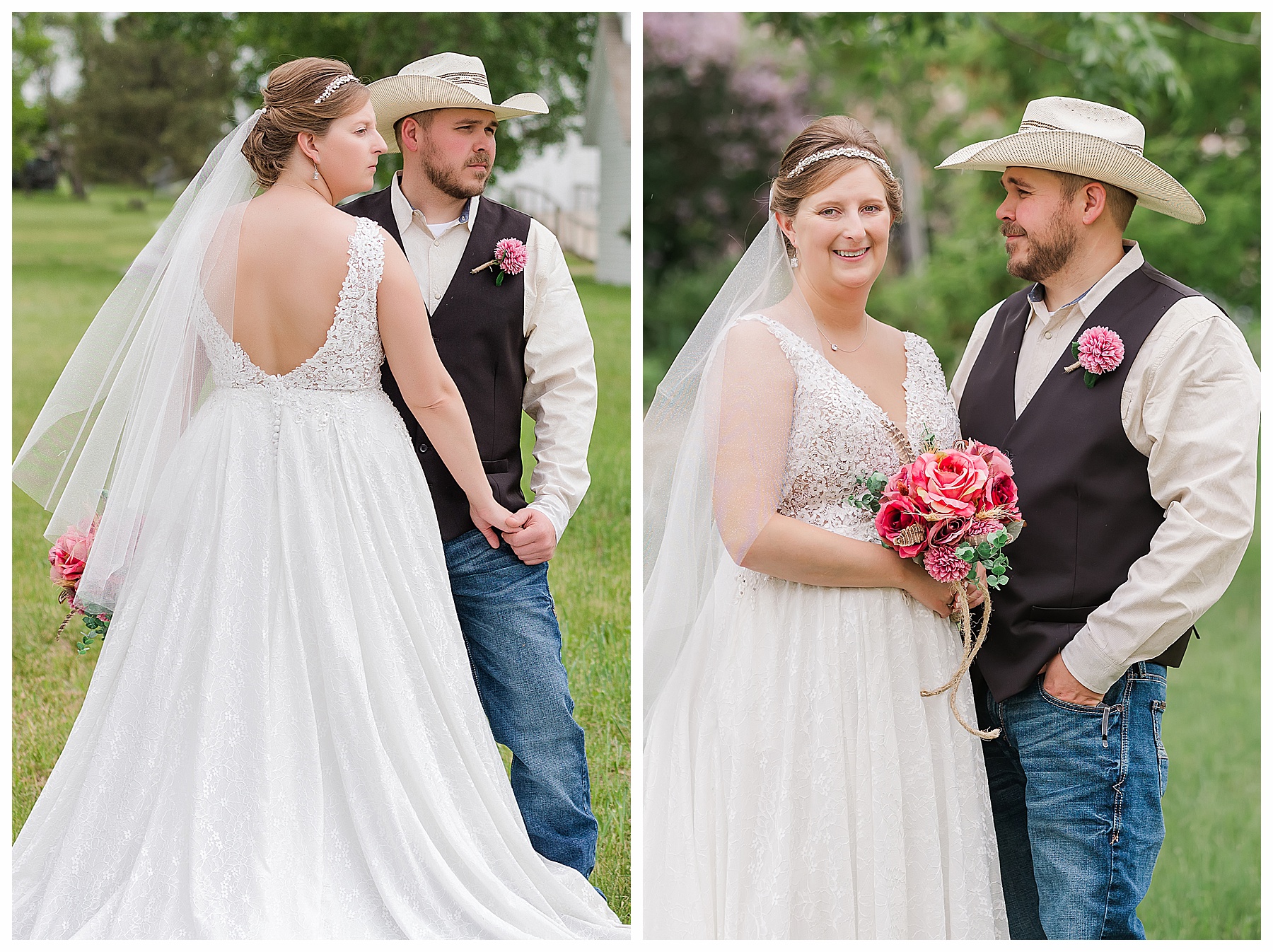 Bride and groom Bismarck country wedding
