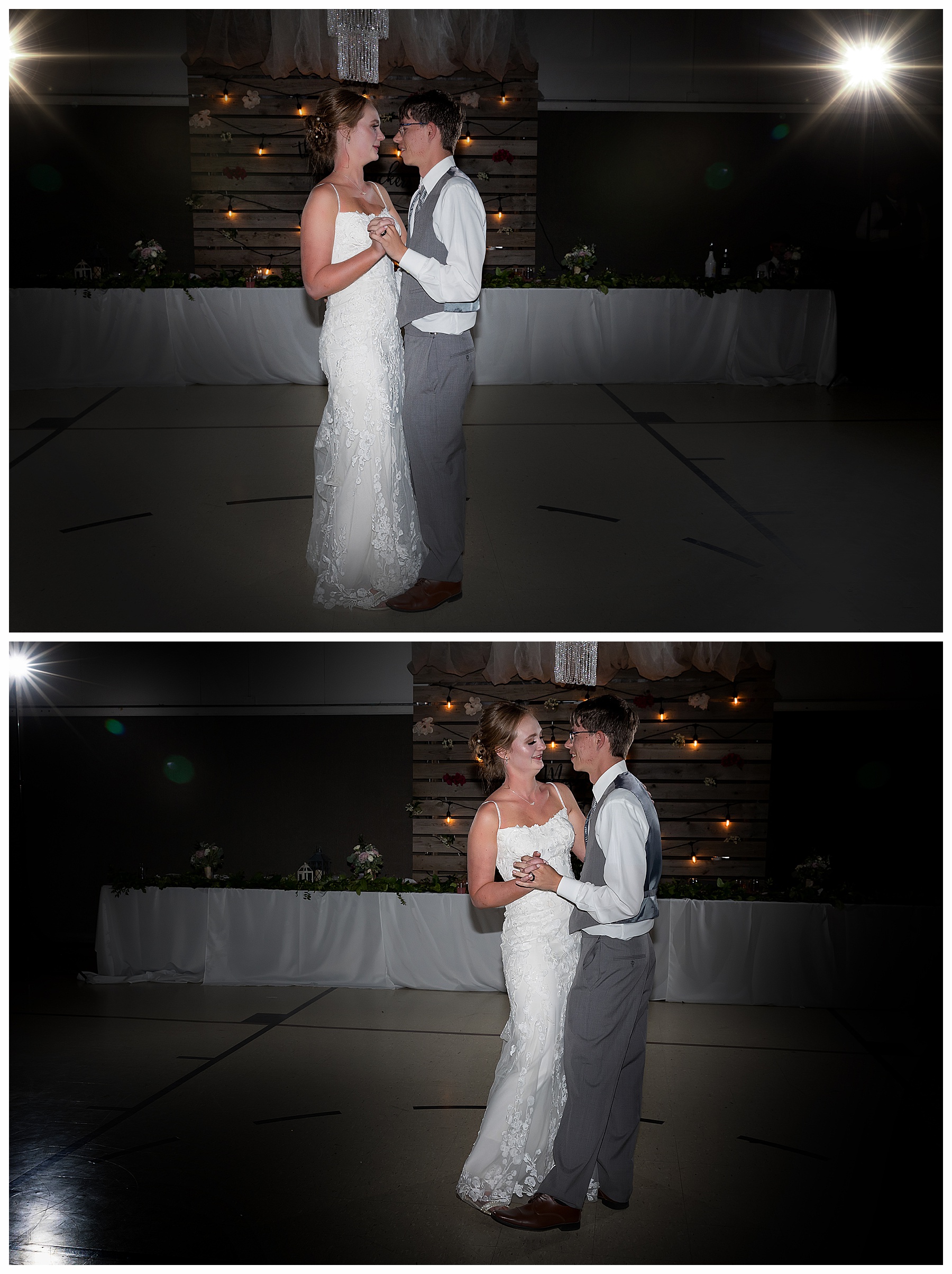 Bride and Groom first dance as husband and wife.  Wedding pictures in Bismarck ND