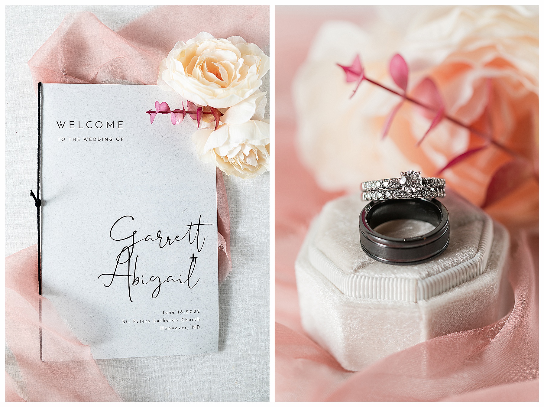 pink wedding details photos.  Bismarck Wedding Photographer